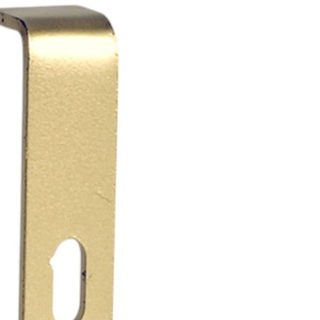 7" Set Of Two Gold Metal Wall Mounted Shelf Brackets-Wall Mounted Shelves-DECOROLALA