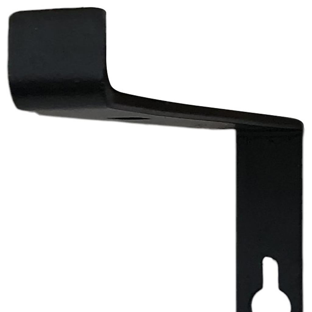 7" Set Of Two Black Metal Wall Mounted Shelf Brackets-Wall Mounted Shelves-DECOROLALA