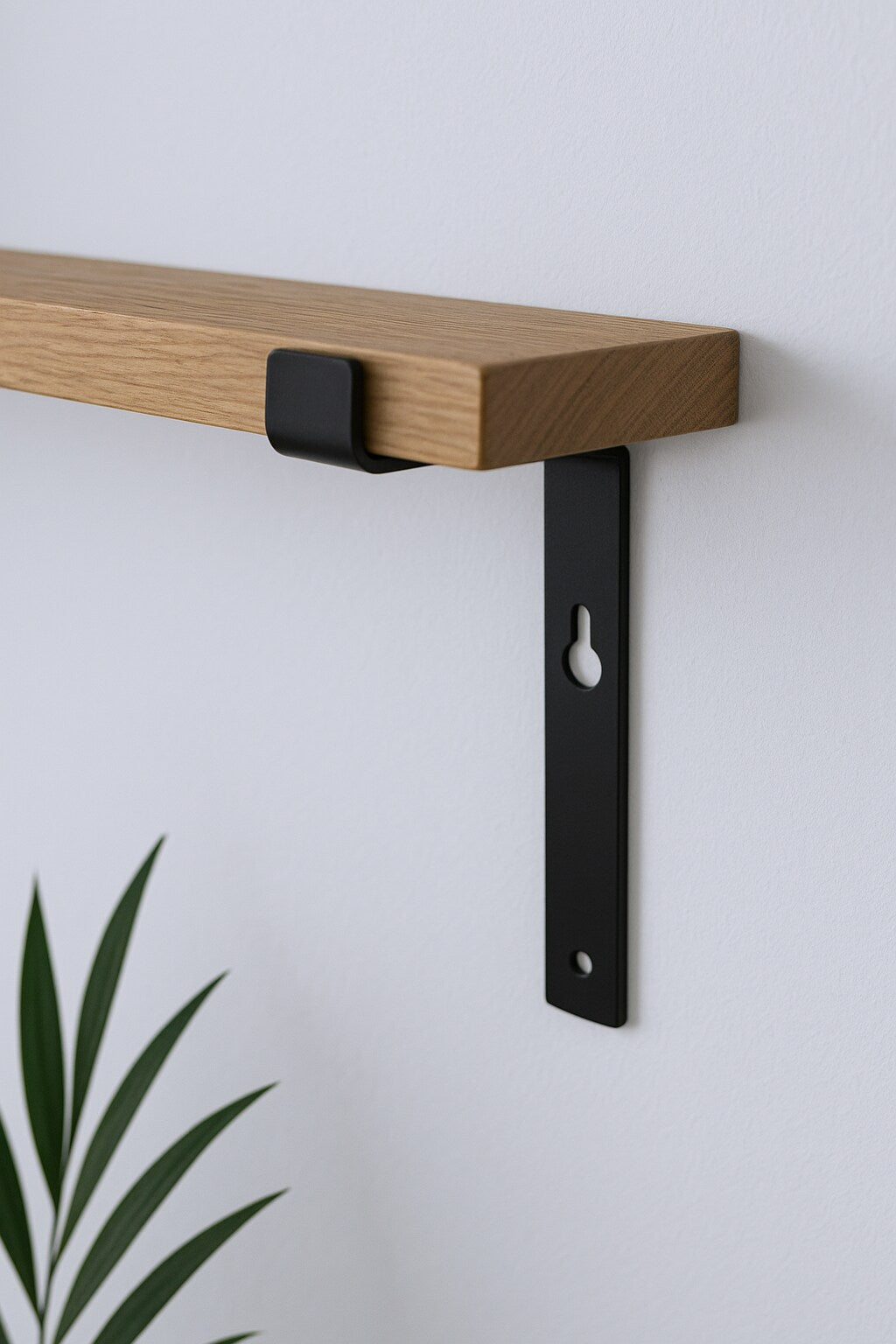 7" Set Of Two Black Metal Wall Mounted Shelf Brackets-Wall Mounted Shelves-DECOROLALA