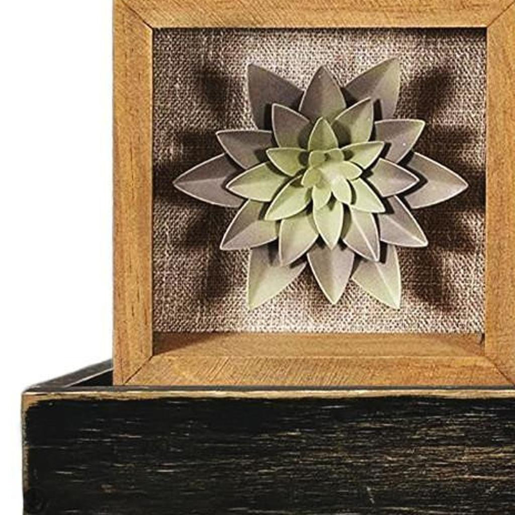 10" Black Distressed Wood Wall Mounted Floating Shelf With LED-Wall Mounted Shelves-DECOROLALA