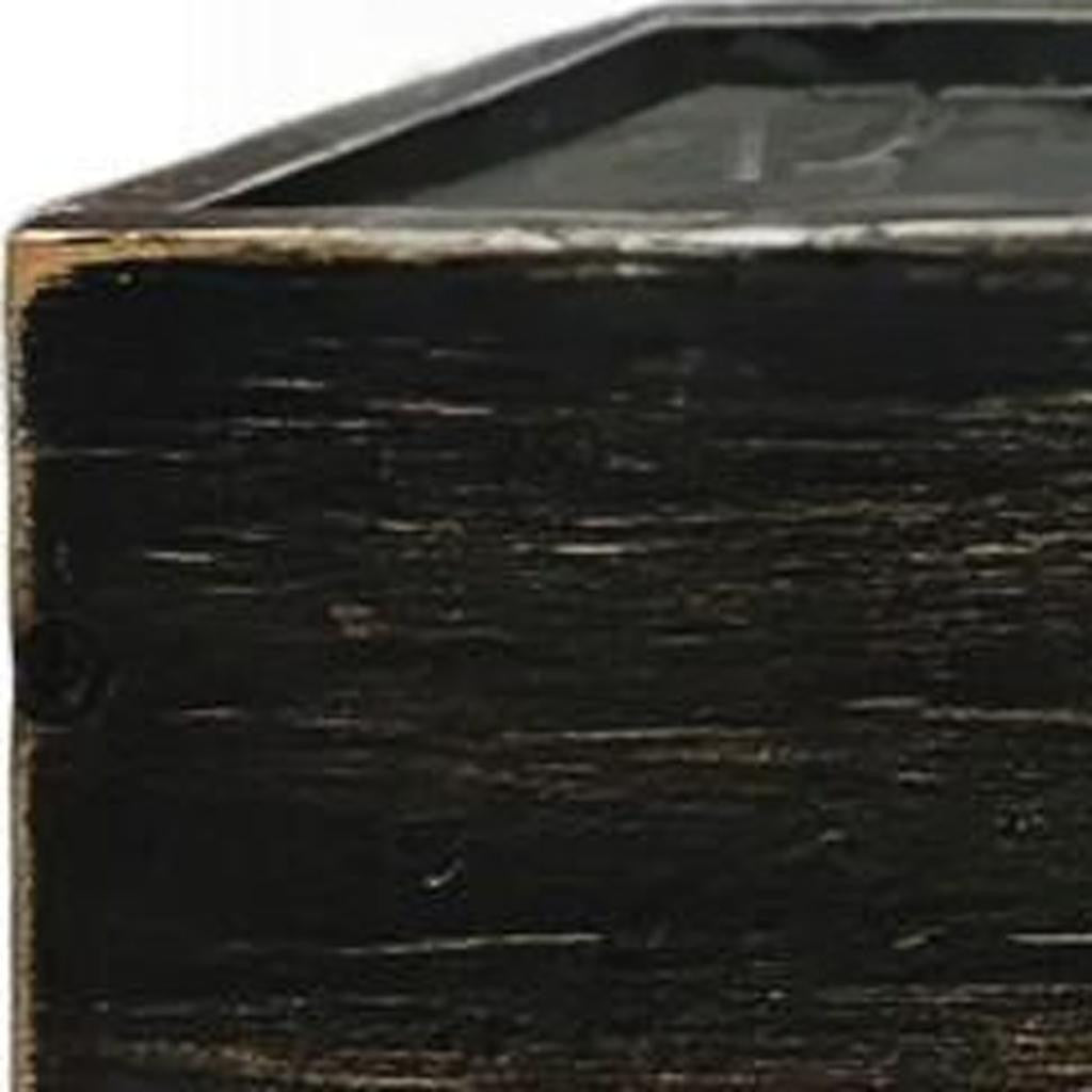 10" Black Distressed Wood Wall Mounted Floating Shelf With LED-Wall Mounted Shelves-DECOROLALA