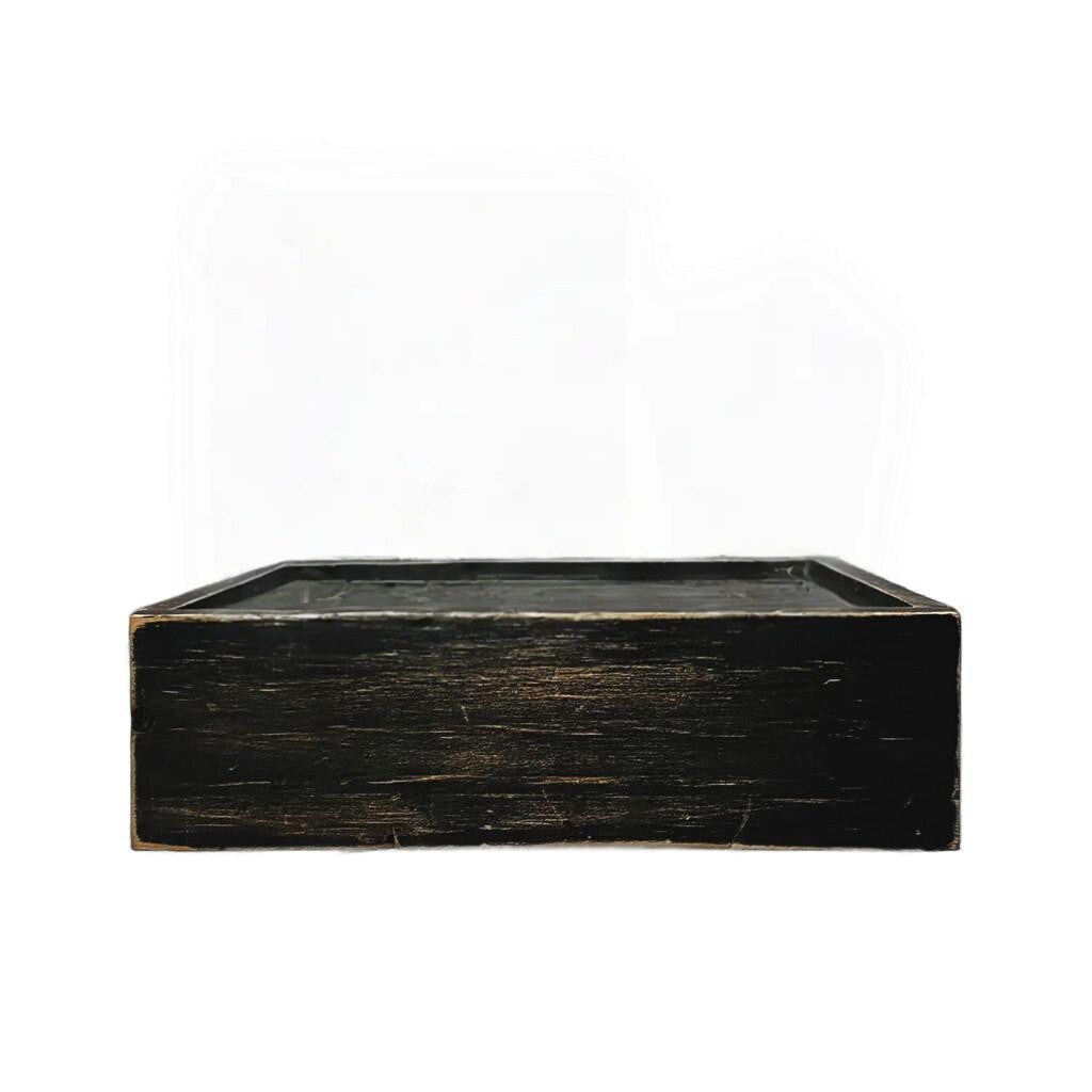 10" Black Distressed Wood Wall Mounted Floating Shelf With LED-Wall Mounted Shelves-DECOROLALA