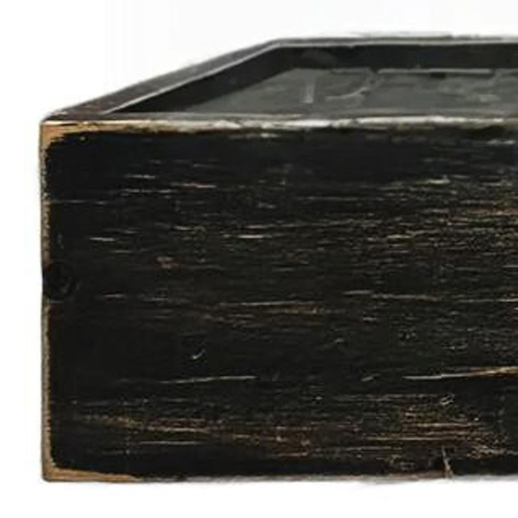 10" Black Distressed Wood Wall Mounted Floating Shelf With LED-Wall Mounted Shelves-DECOROLALA