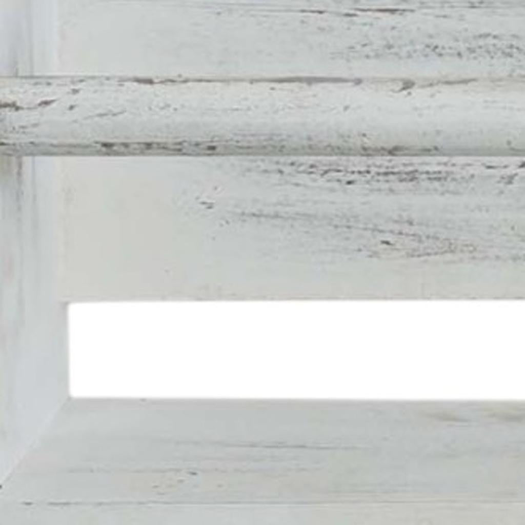 Set Of Two White Wood Wall Mounted Floating Shelves-2