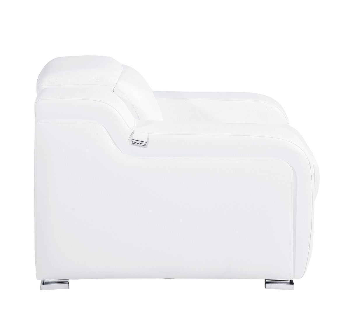 41" White Italian Leather Wall Hugger Recliner With USB-Recliners-DECOROLALA