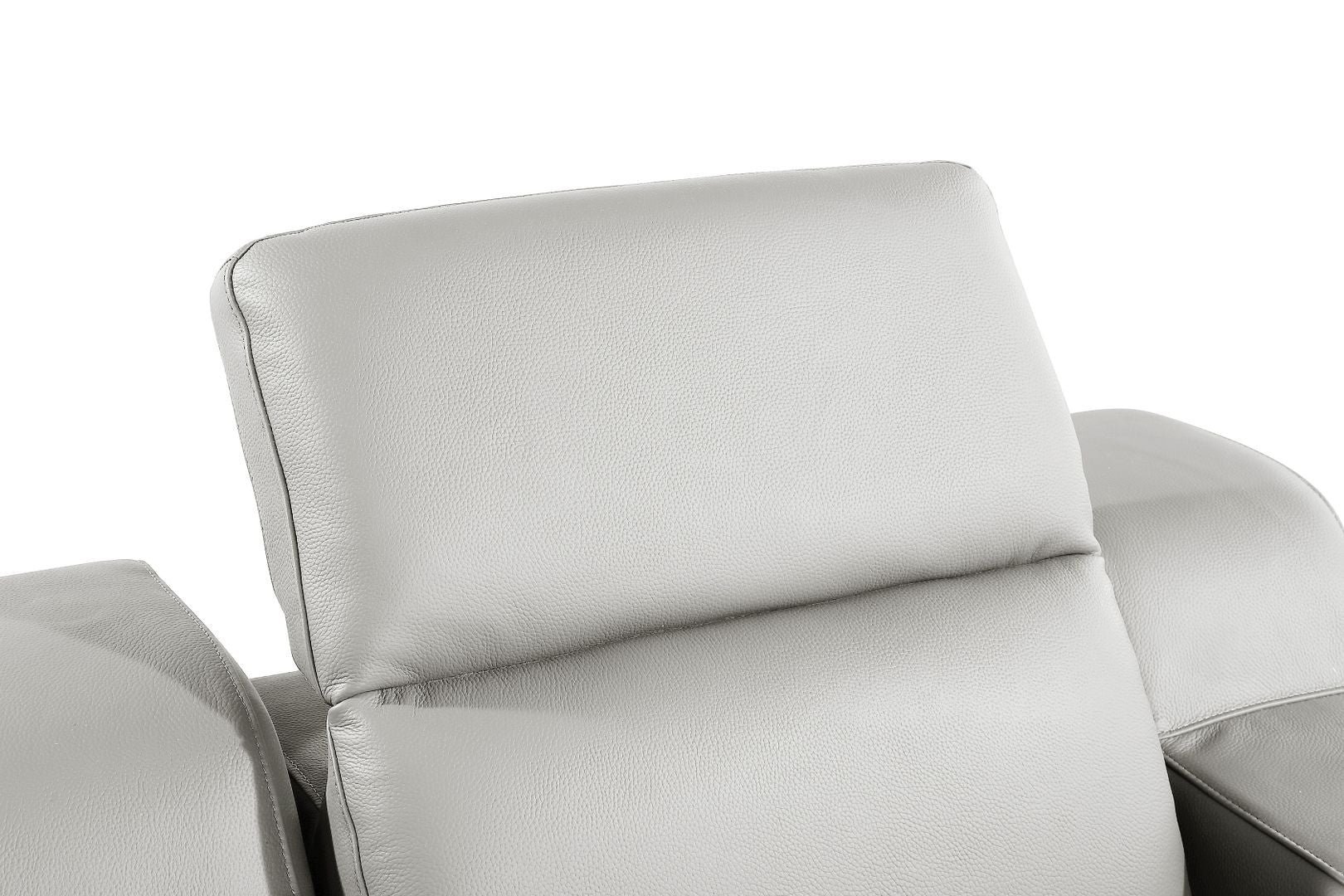 41" Light Gray Italian Leather Wall Hugger Recliner With USB-Recliners-DECOROLALA