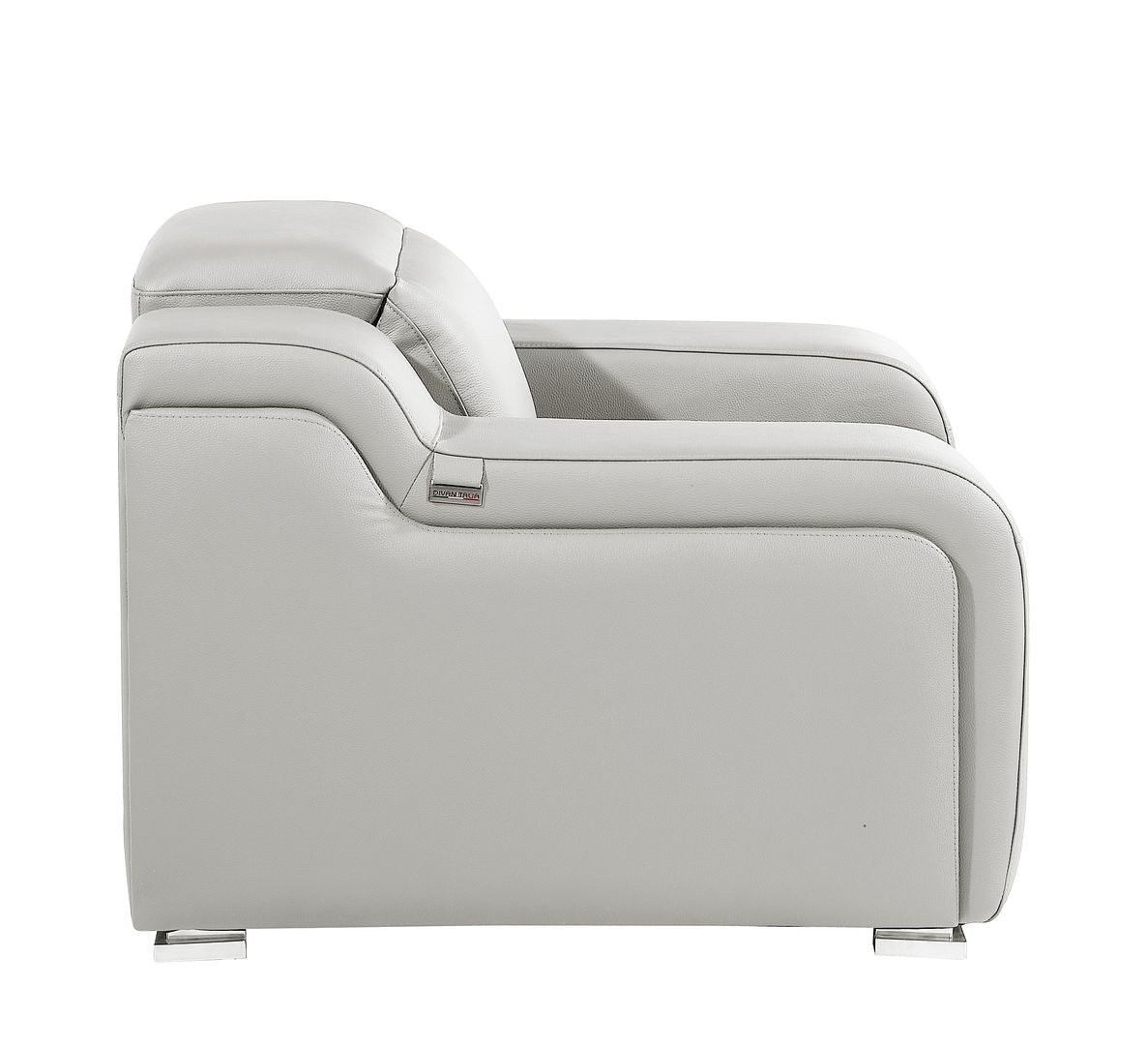 41" Light Gray Italian Leather Wall Hugger Recliner With USB-Recliners-DECOROLALA