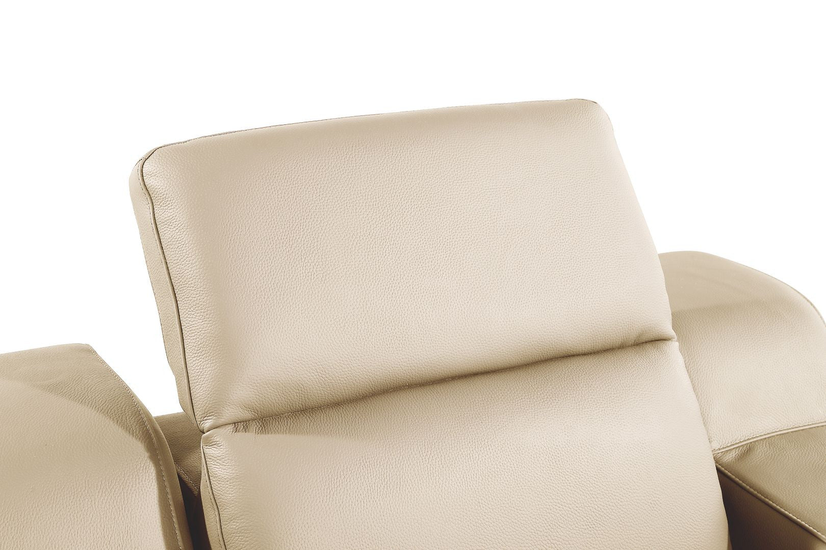 41" Beige Italian Leather Wall Hugger Recliner With USB-Recliners-DECOROLALA