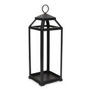 29" Black Geometric Metal Floor Lantern Candle Holder-Candle Holders-DECOROLALA