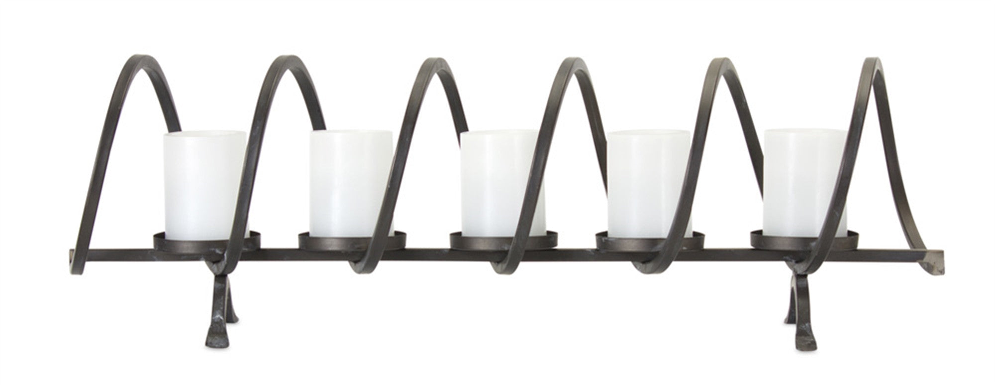 10" Black Metal Centerpiece Candelabra Candle Holder-Candle Holders-DECOROLALA