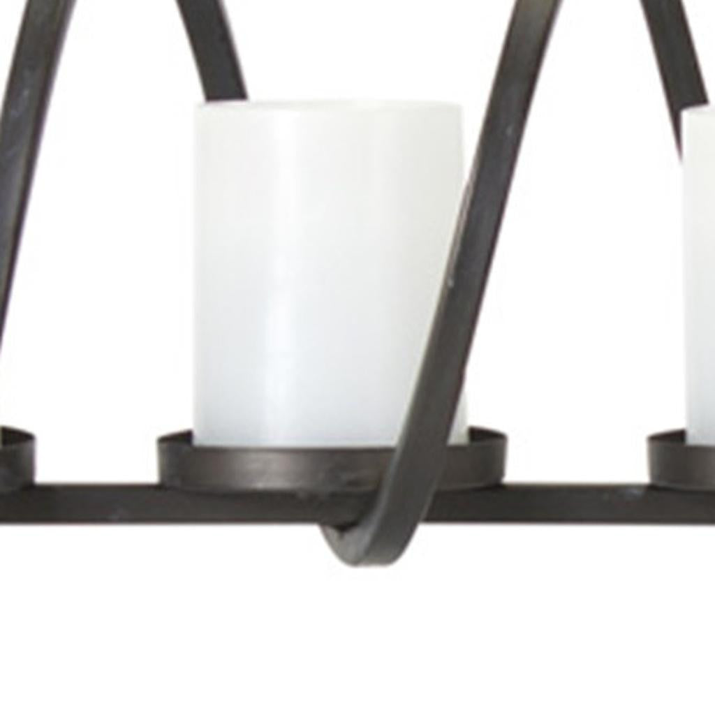 10" Black Metal Centerpiece Candelabra Candle Holder-Candle Holders-DECOROLALA