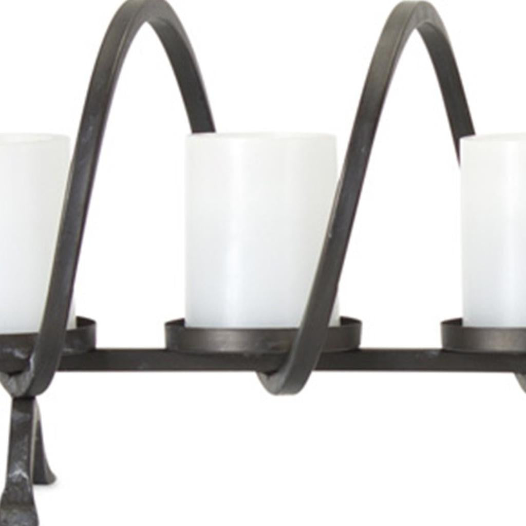 10" Black Metal Centerpiece Candelabra Candle Holder-Candle Holders-DECOROLALA