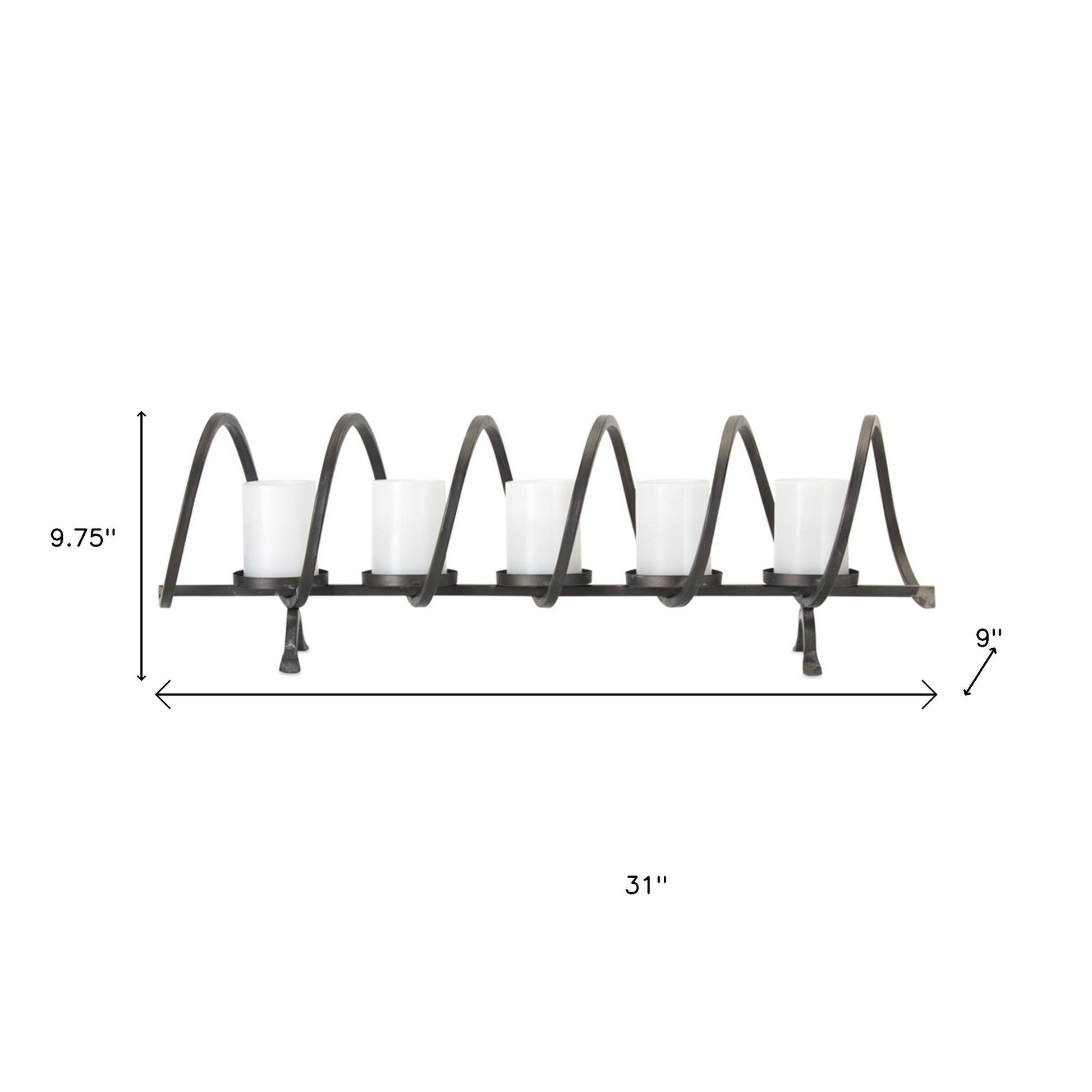 10" Black Metal Centerpiece Candelabra Candle Holder-Candle Holders-DECOROLALA