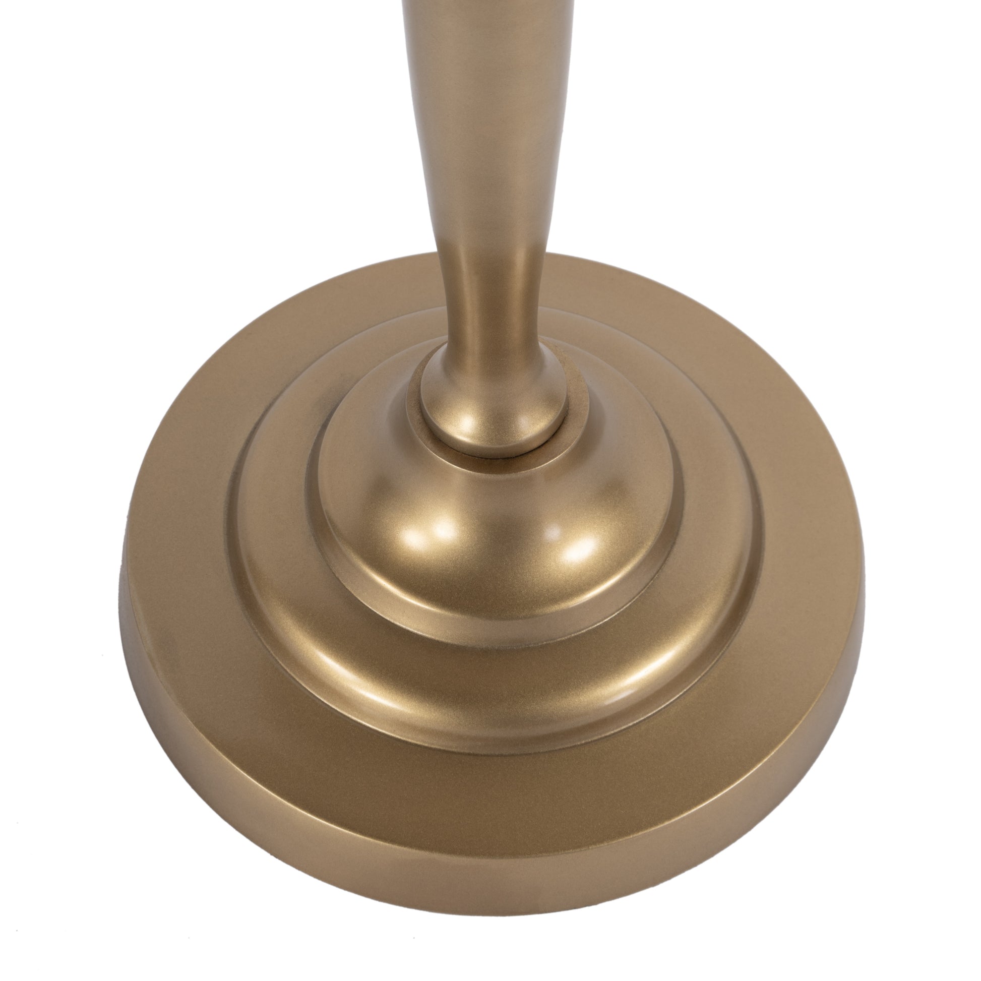 22" Gold Distressed Aluminum Round Pedestal End Table-4