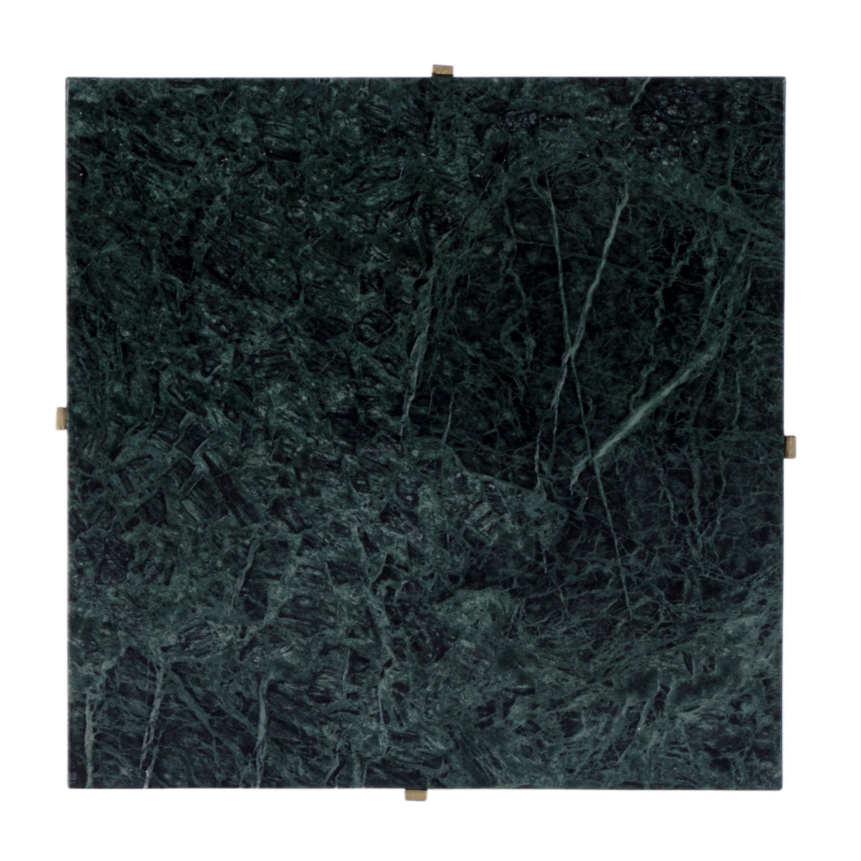 21" Green and Gold Marble and Iron Square End Table-5
