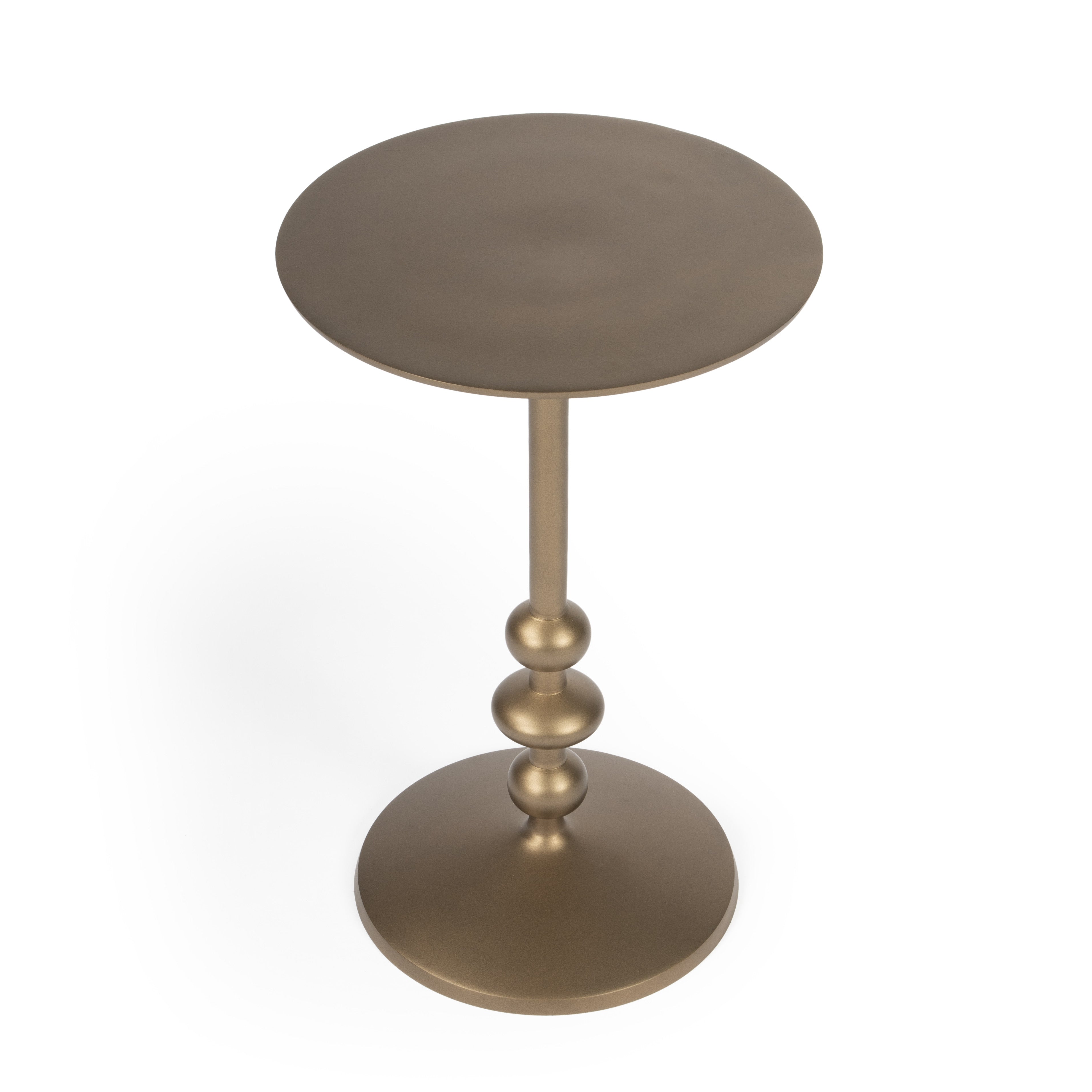 19" Bronze Aluminum Round Pedestal End Table-1