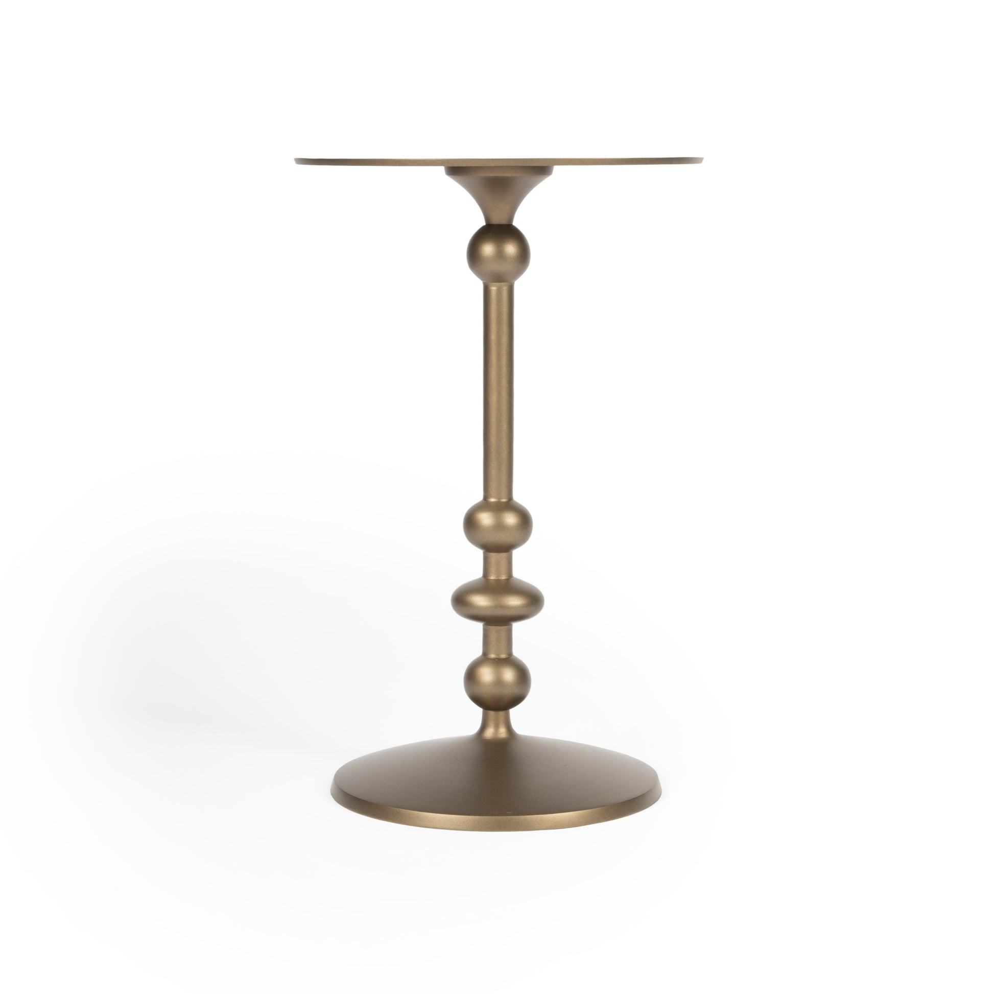 19" Bronze Aluminum Round Pedestal End Table-2
