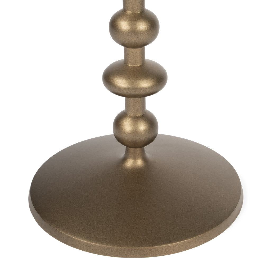 19" Bronze Aluminum Round Pedestal End Table-4