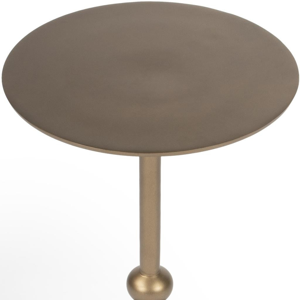 19" Bronze Aluminum Round Pedestal End Table-7