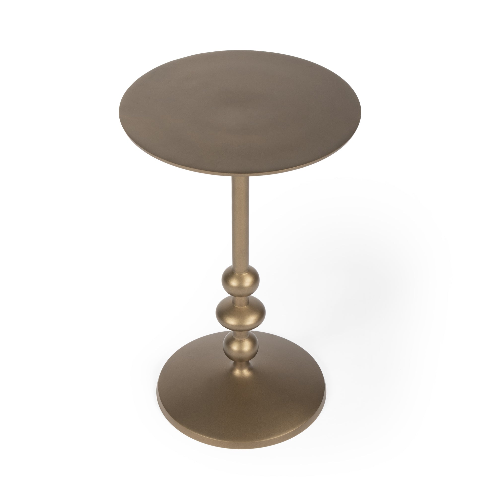 19" Bronze Aluminum Round Pedestal End Table-6