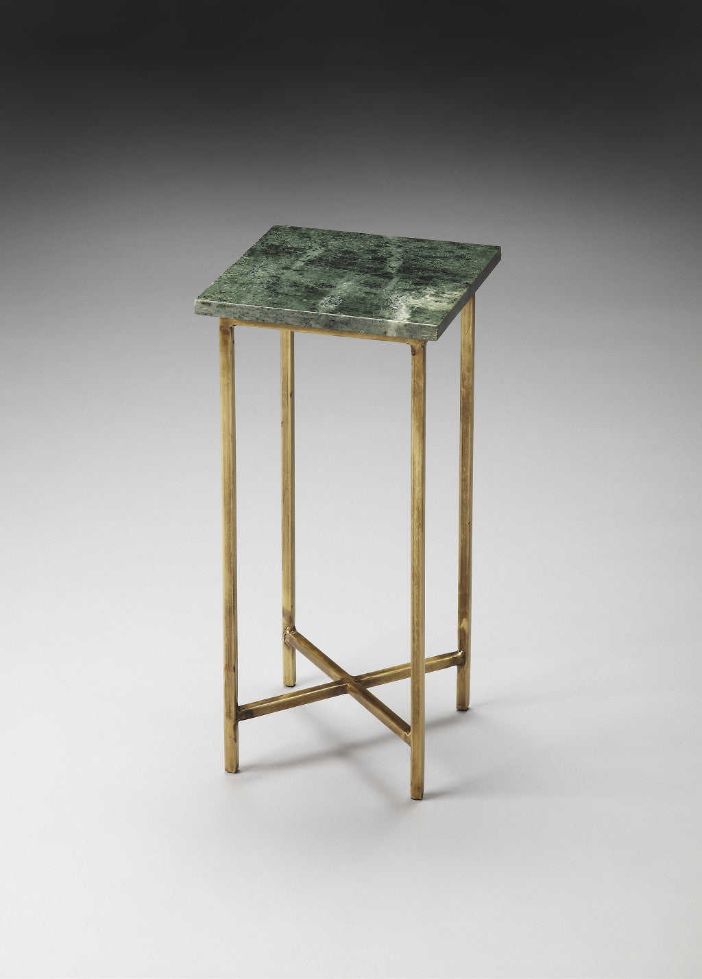 21" Green and Gold Marble Square End Table-4
