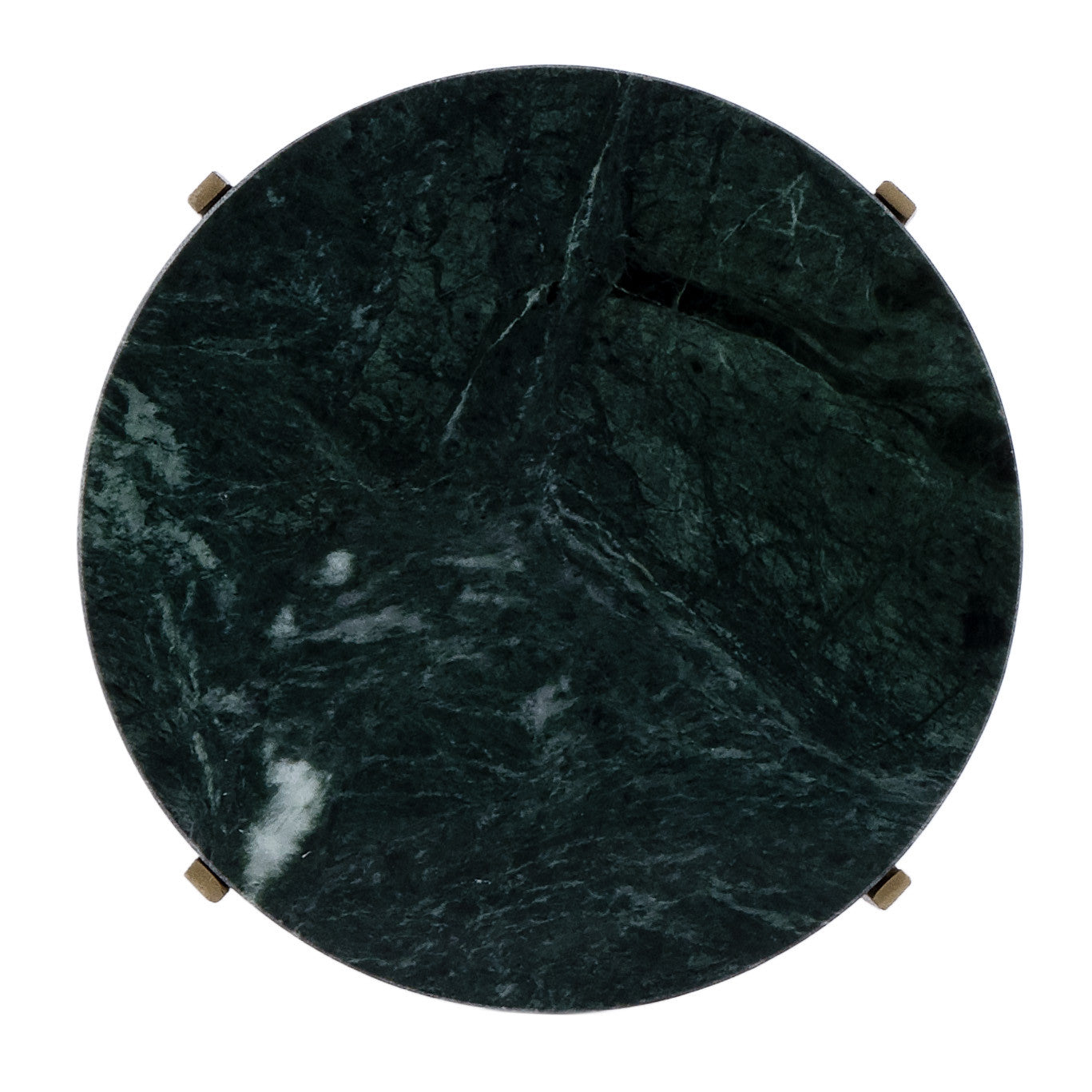 21" Green and Gold Marble and Iron Round End Table-4