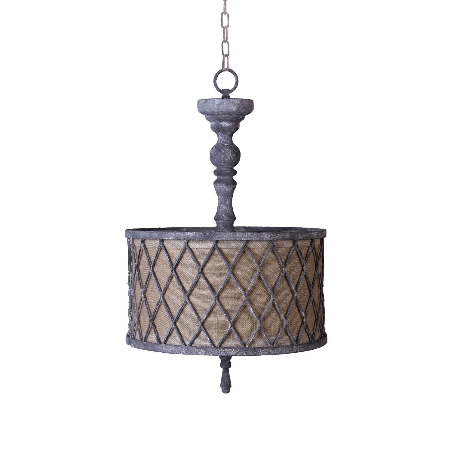 Brown Cylinder Metal Dimmable Chandelier With Khaki Shades-0