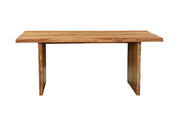 Seven Piece Brown Solid Wood Dining Set with Six Chairs-Dining Sets-DECOROLALA