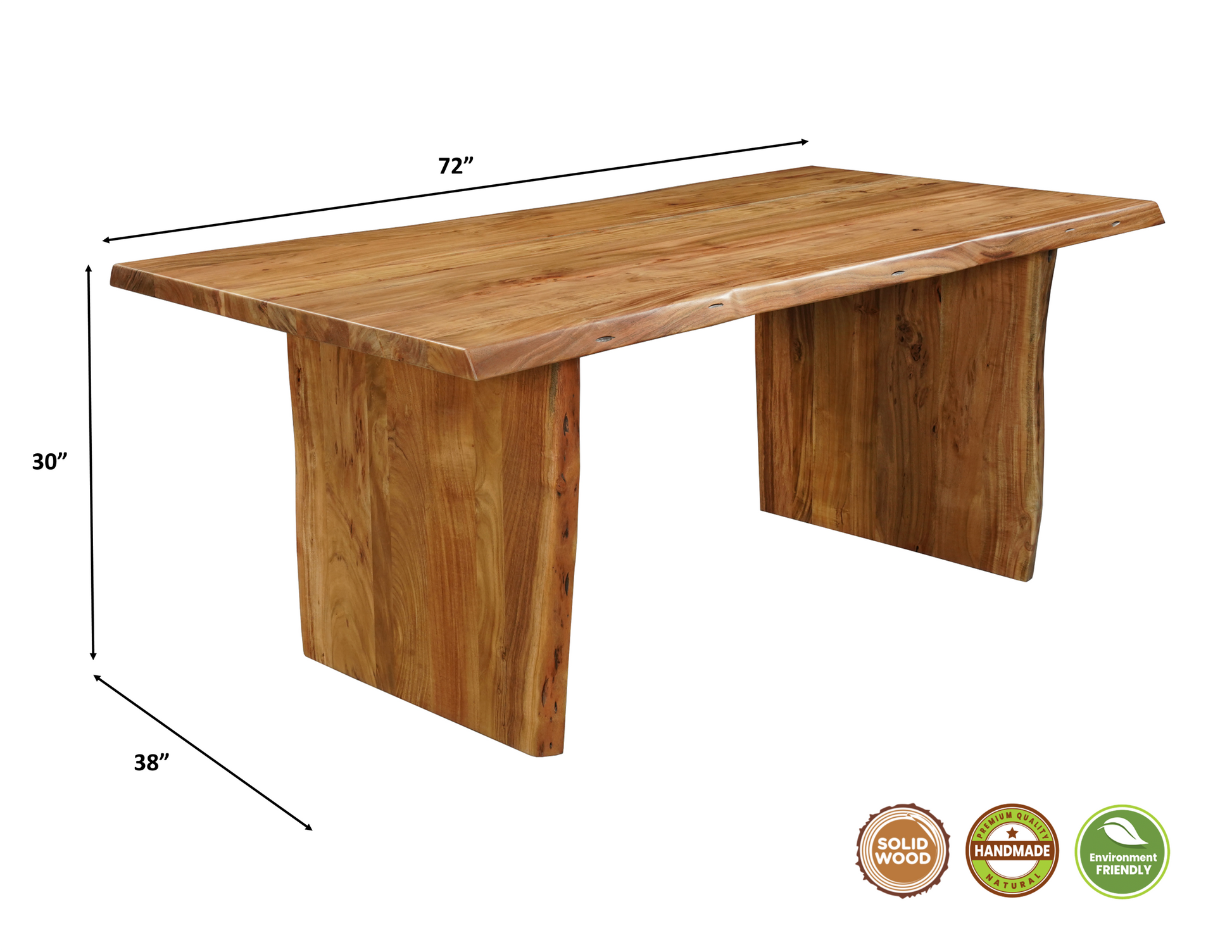 Seven Piece Brown Solid Wood Dining Set with Six Chairs-Dining Sets-DECOROLALA