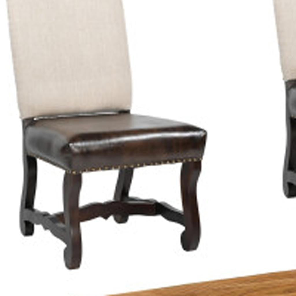 Nine Piece Brown Solid Wood Dining Set with Eight Chairs-Dining Sets-DECOROLALA