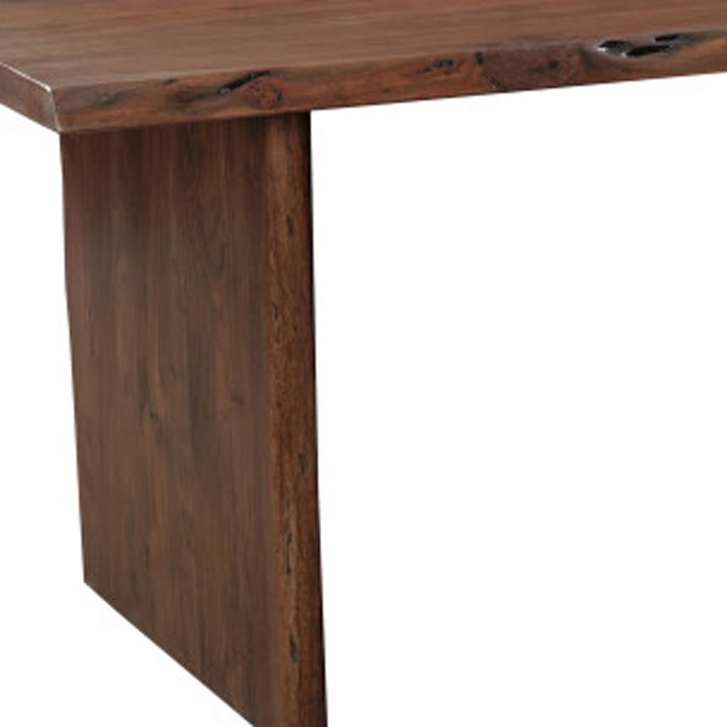 Nine Piece Brown Solid Wood Dining Set with Eight Chairs-Dining Sets-DECOROLALA