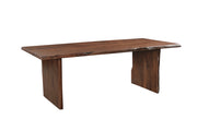 Nine Piece Brown Solid Wood Dining Set with Eight Chairs-Dining Sets-DECOROLALA