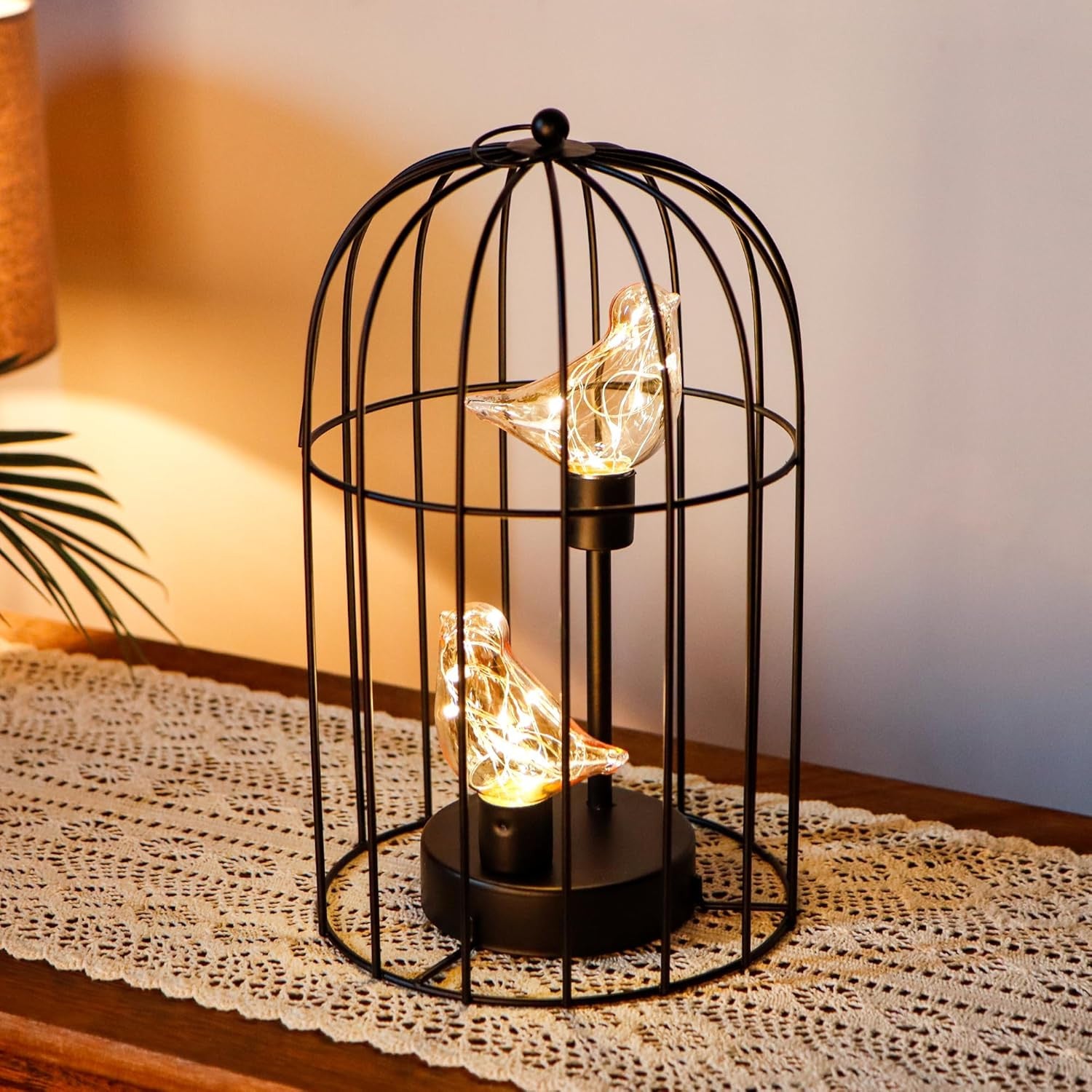 12" Black Metal Round Bedside Lamp With Black Cylinder Shade-Table Lamps-DECOROLALA