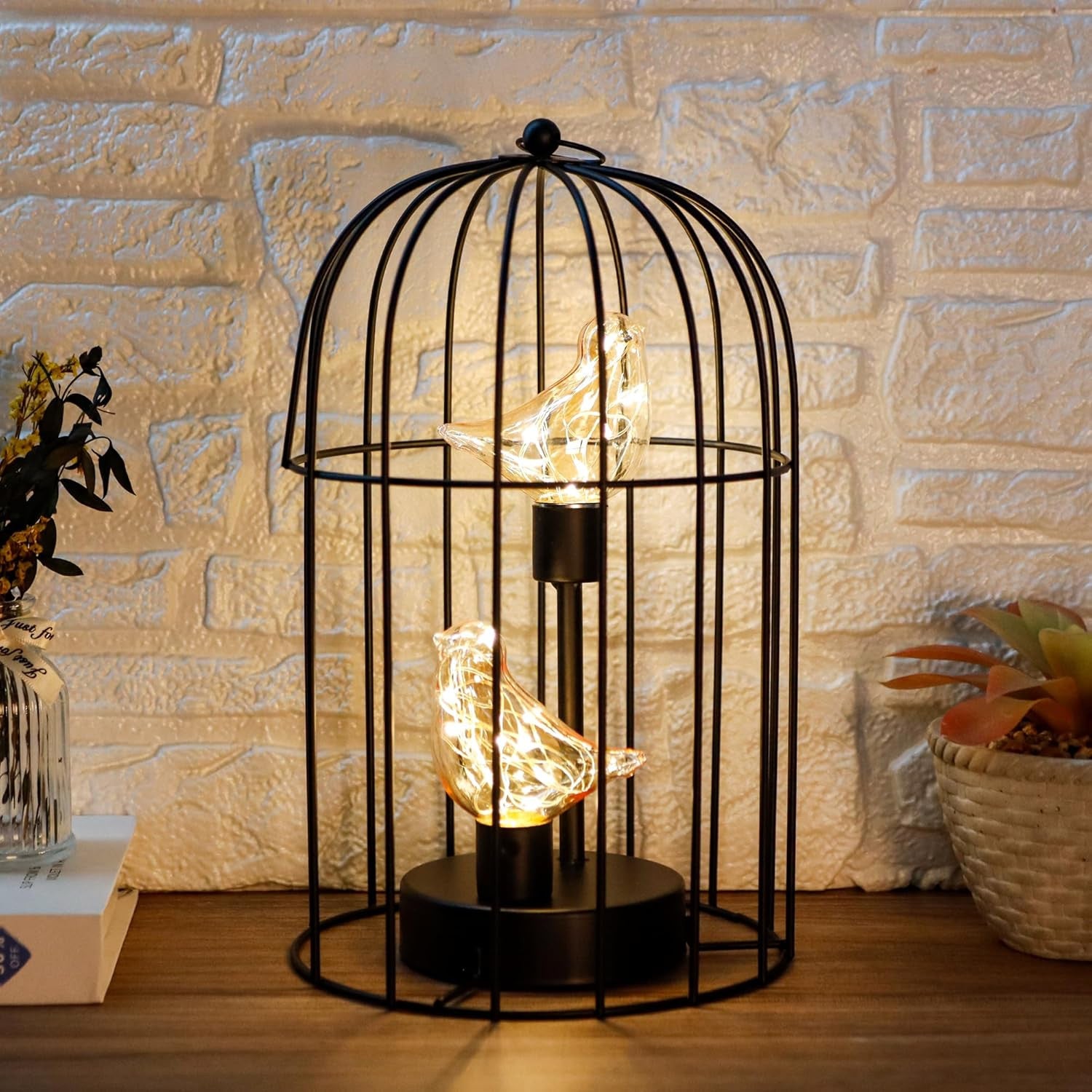 12" Black Metal Round Bedside Lamp With Black Cylinder Shade-Table Lamps-DECOROLALA