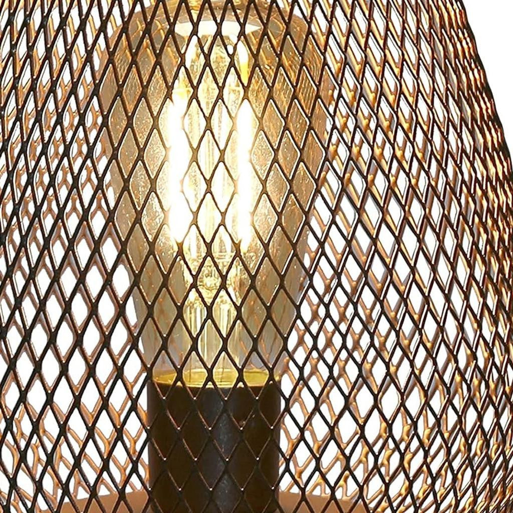 7" Black Metal Novelty Bedside Lamp With Black Cone Shade-Table Lamps-DECOROLALA