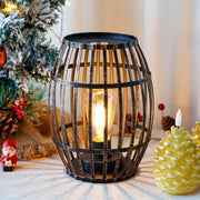 8" Black Metal Novelty Bedside Lamp With Black Cone Shade-6