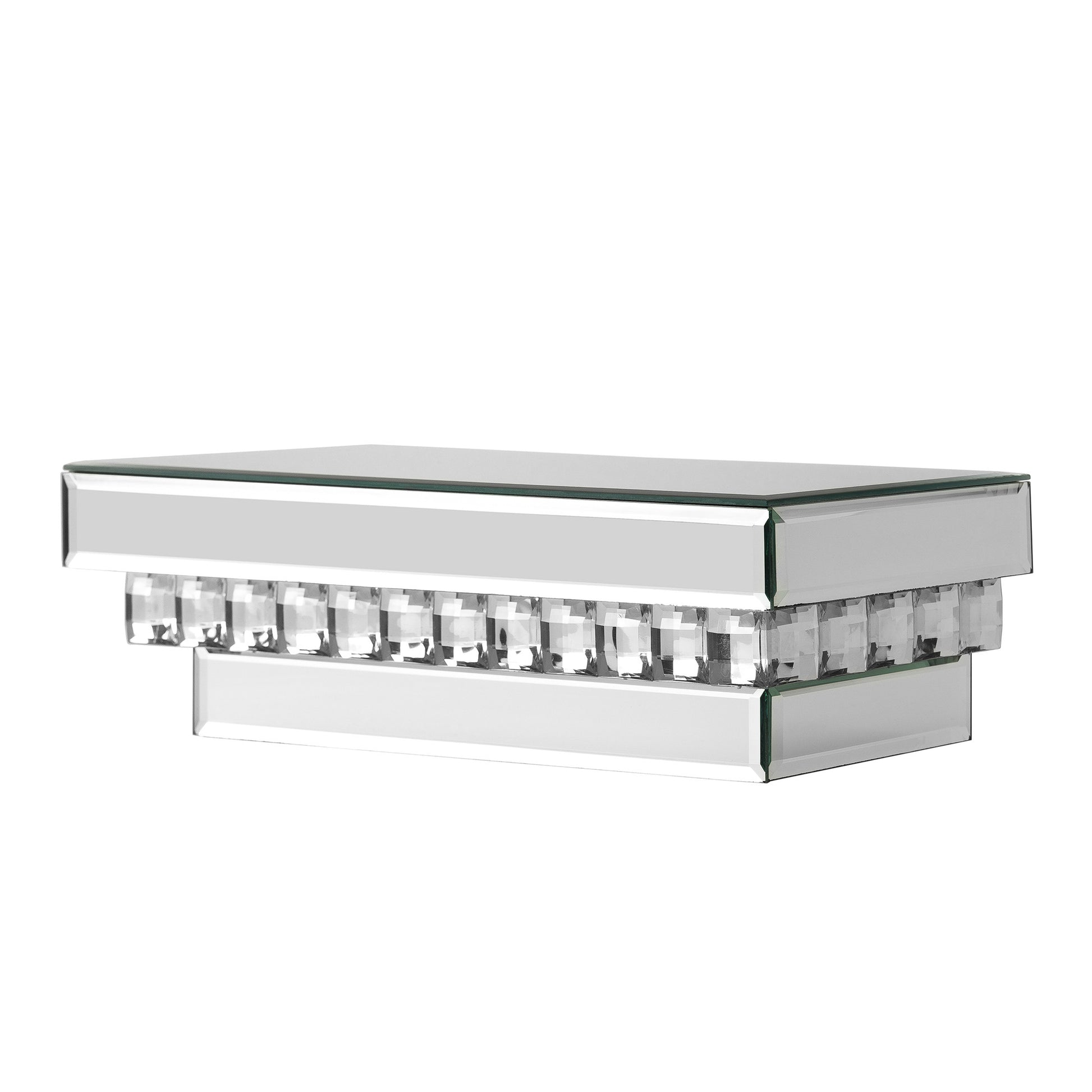 16" Silver Glass Wall Mounted Floating Shelf-Wall Mounted Shelves-DECOROLALA