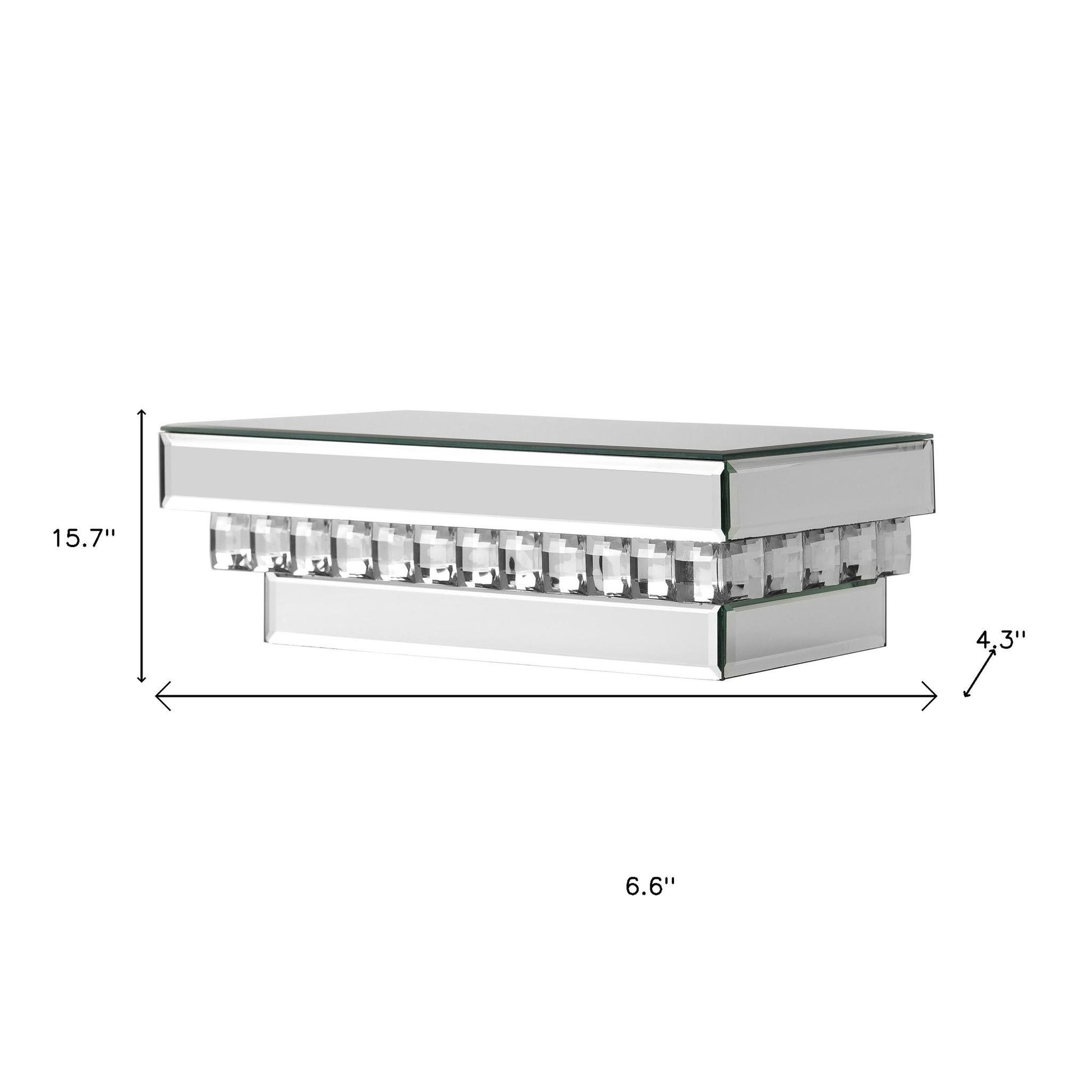 16" Silver Glass Wall Mounted Floating Shelf-Wall Mounted Shelves-DECOROLALA