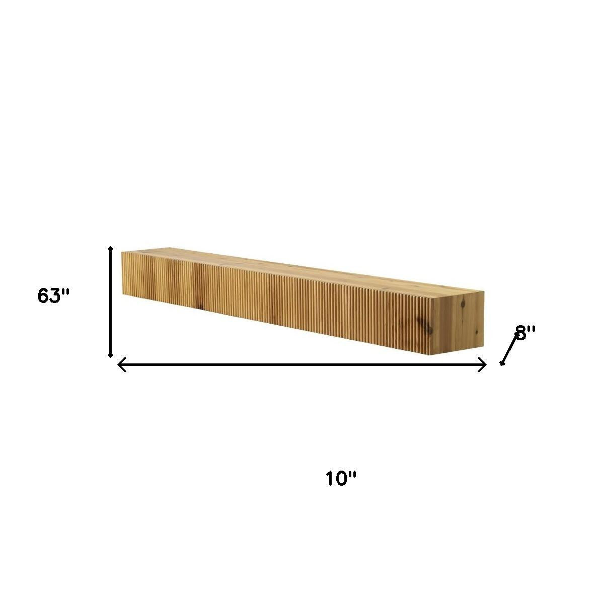 60" Natural Solid Wood Wall Mounted Floating Shelf-Wall Mounted Shelves-DECOROLALA