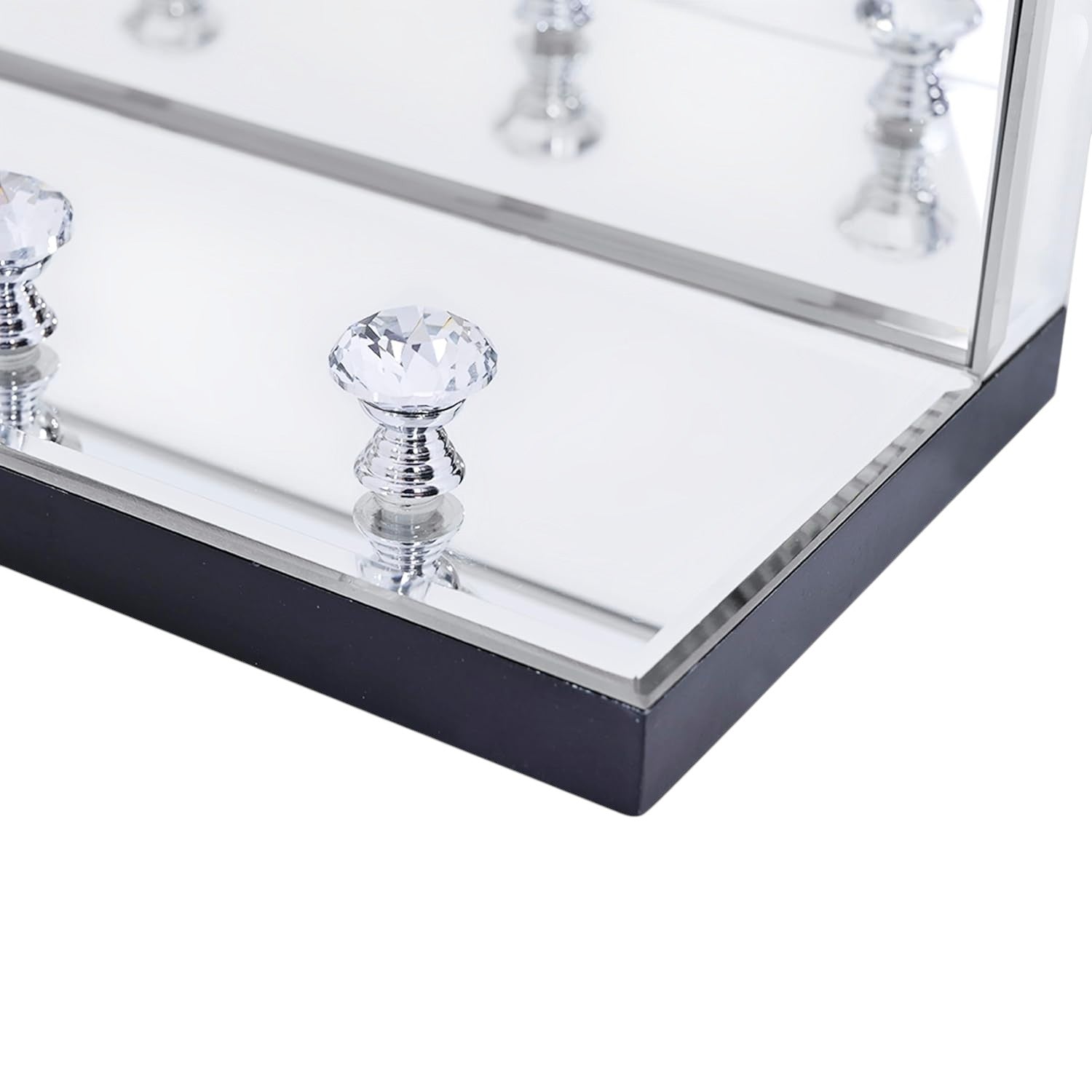 14" Silver Glass Wall Mounted Accent Shelf-Wall Mounted Shelves-DECOROLALA