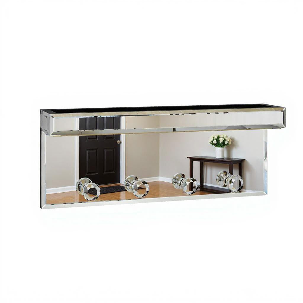 14" Silver Glass Wall Mounted Accent Shelf-Wall Mounted Shelves-DECOROLALA