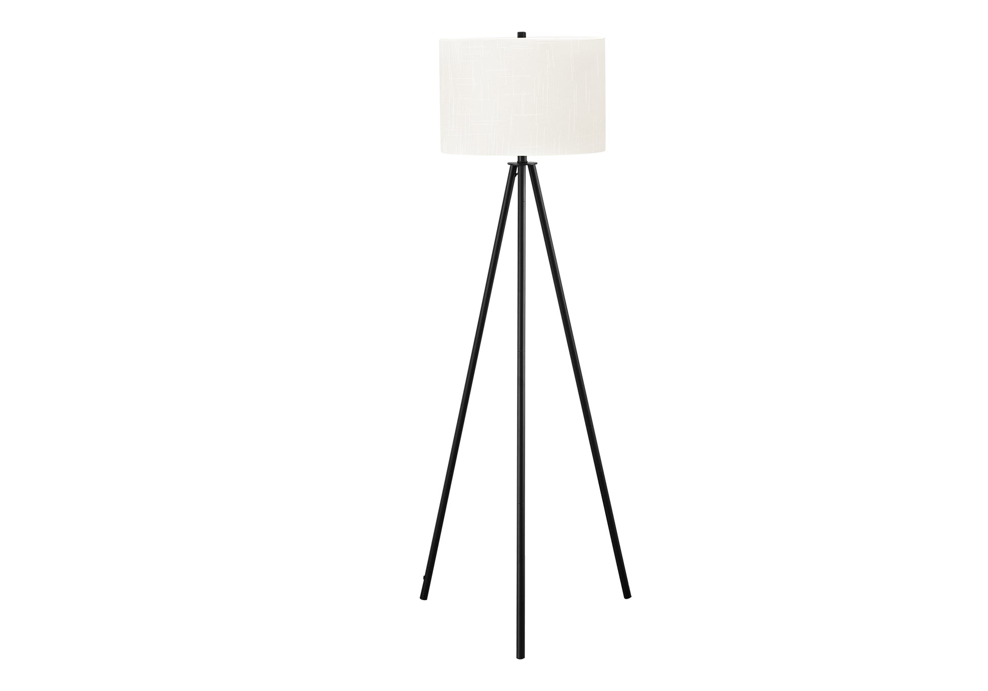 63"H Tripod Floor Lamp Black Metal Ivory Shade-Lighting-DECOROLALA