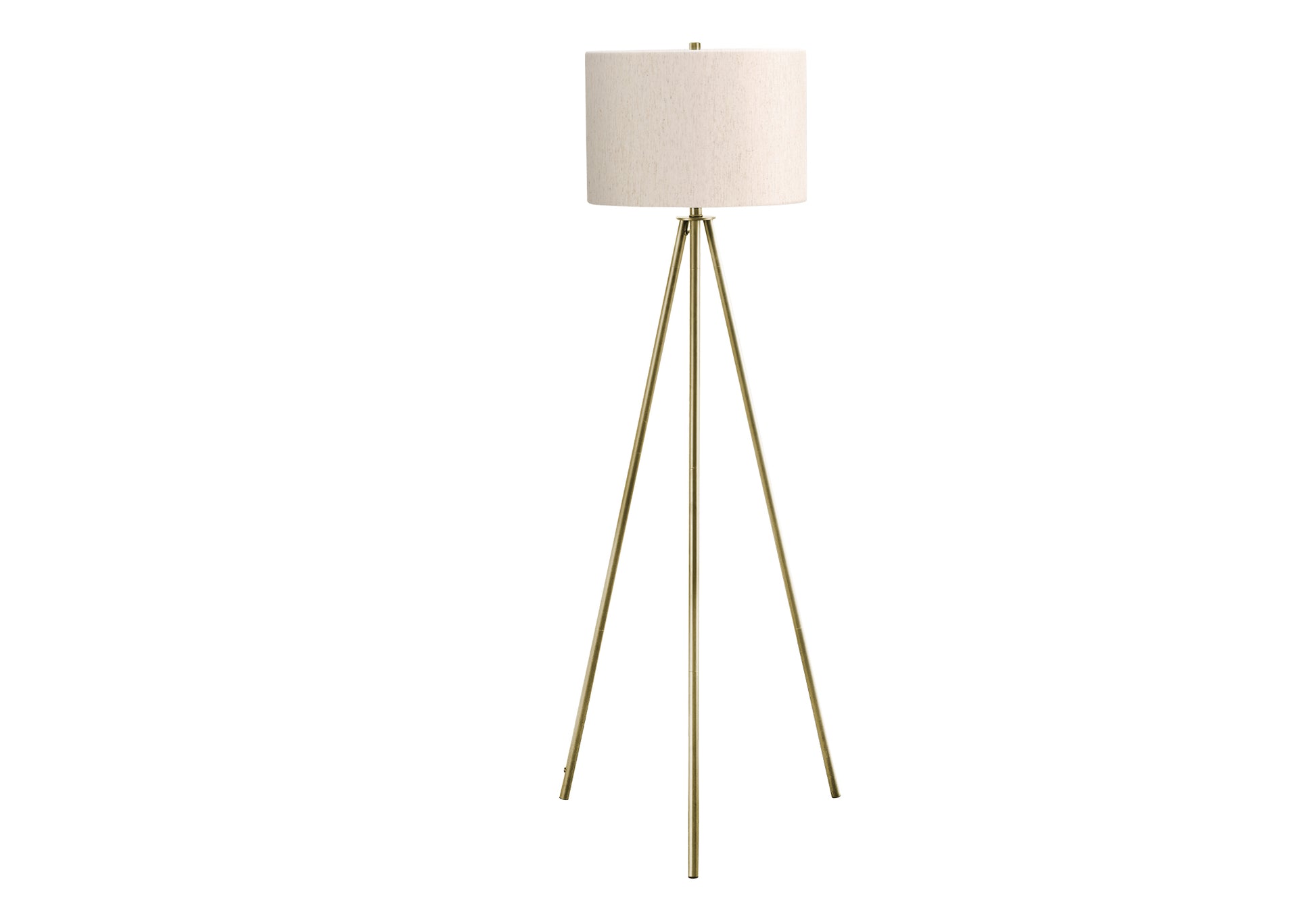 63"H Tripod Floor Lamp Black Metal Ivory Shade-Lighting-DECOROLALA