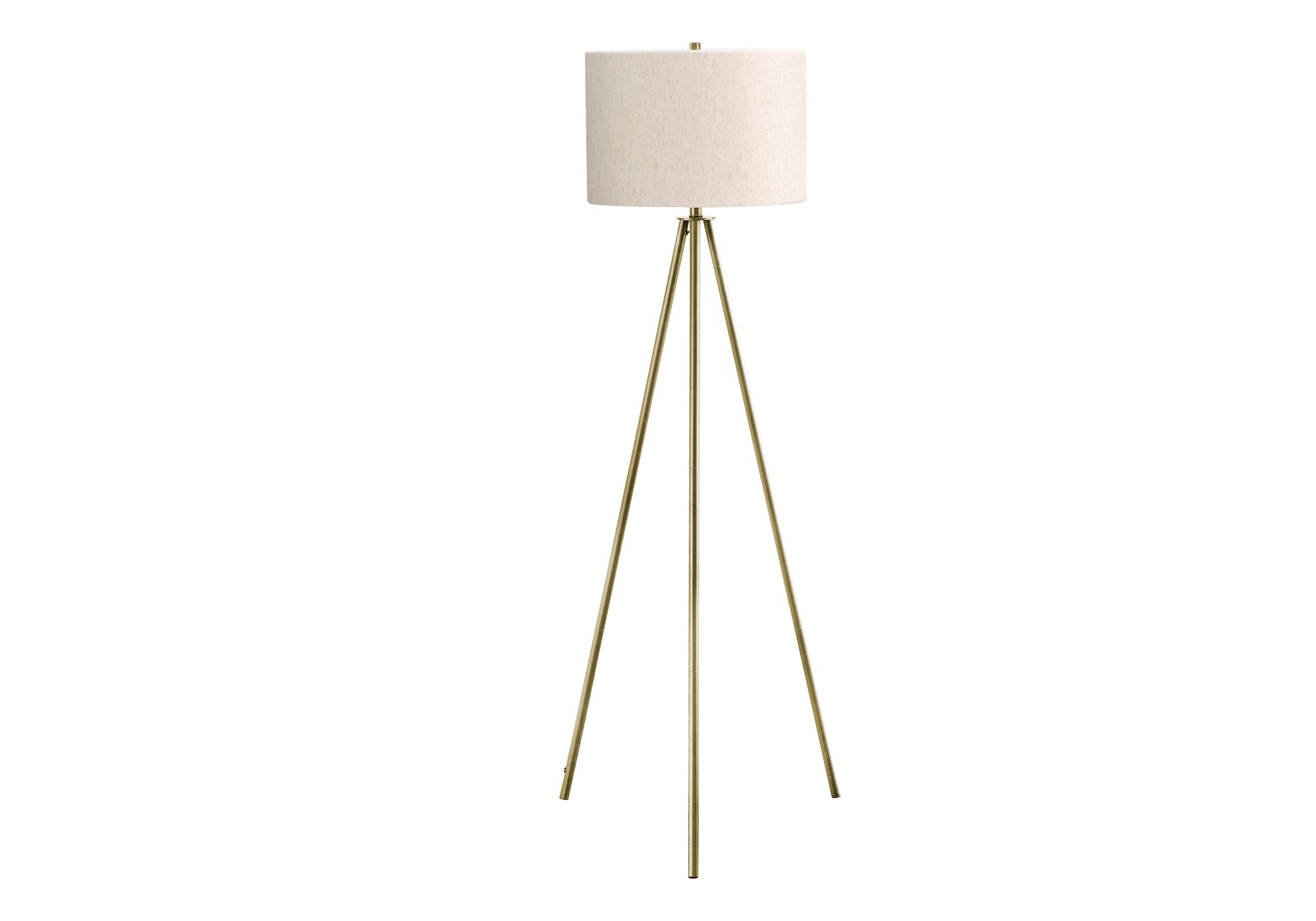 63"H Tripod Floor Lamp Black Metal Ivory Shade-Lighting-DECOROLALA