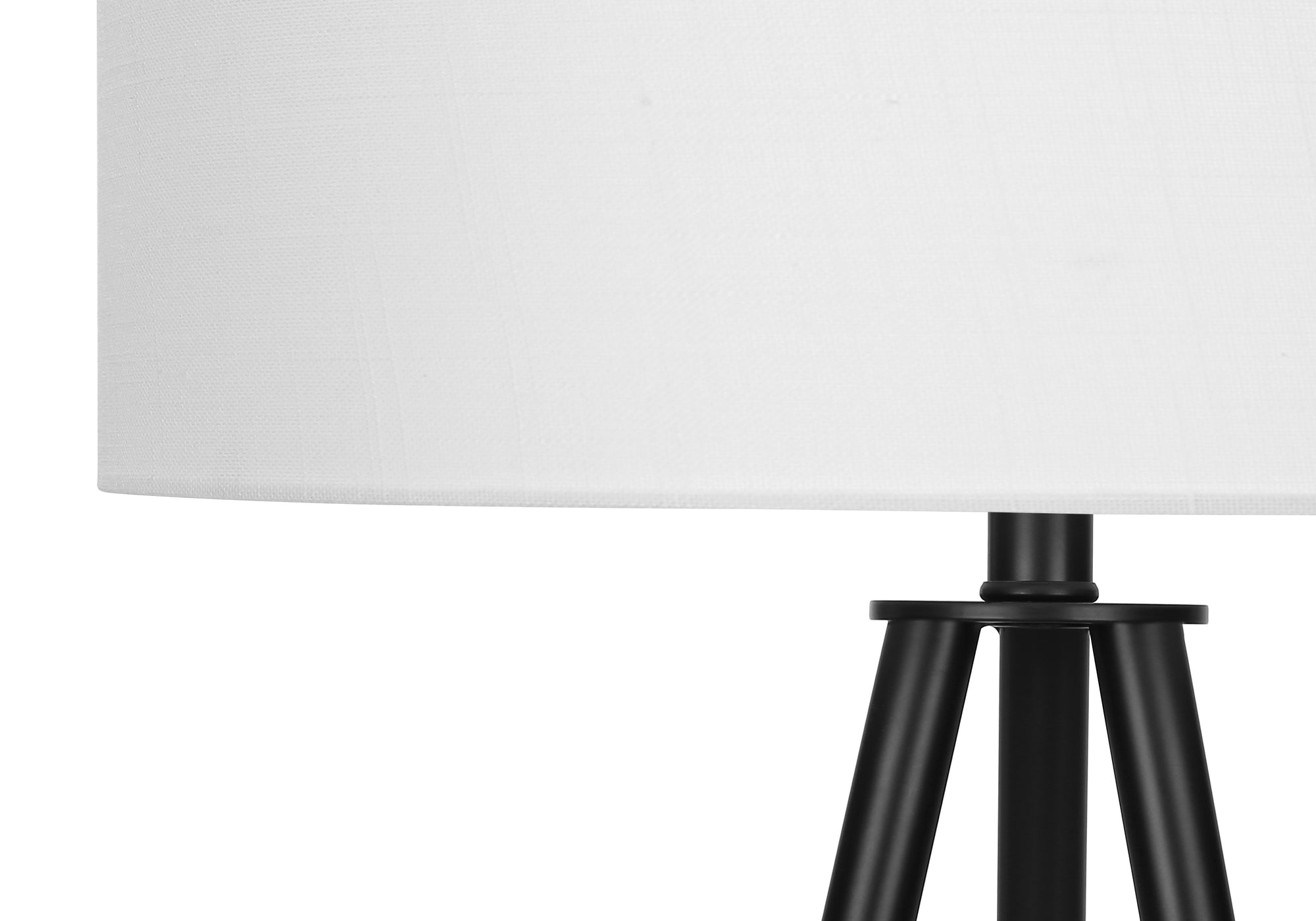 63"H Tripod Floor Lamp Black Metal Ivory Shade-Lighting-DECOROLALA