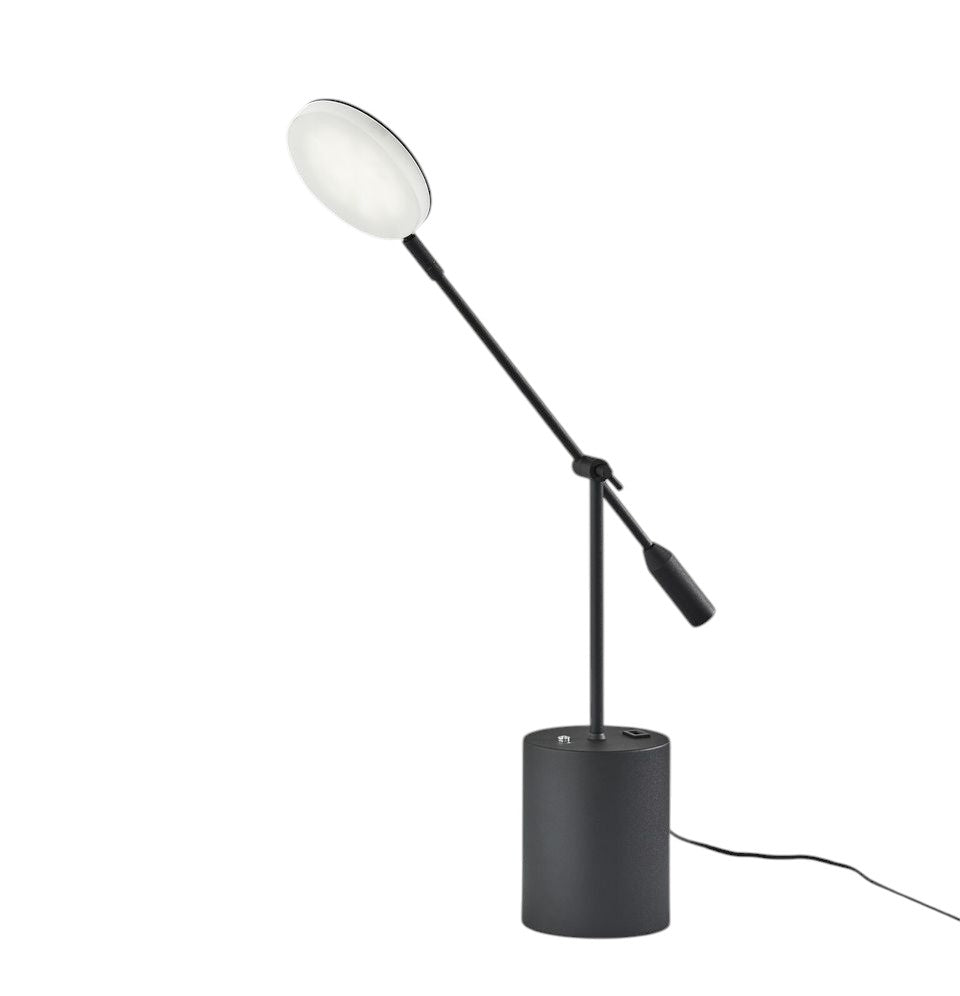 64" Black Metal LED Light Changing Swing Arm Floor Lamp-Floor Lamps-DECOROLALA