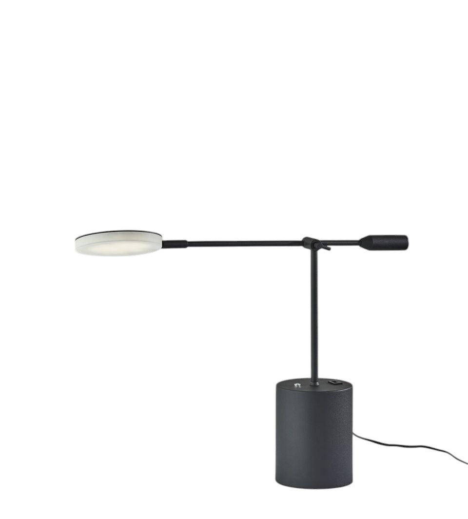 64" Black Metal LED Light Changing Swing Arm Floor Lamp-Floor Lamps-DECOROLALA