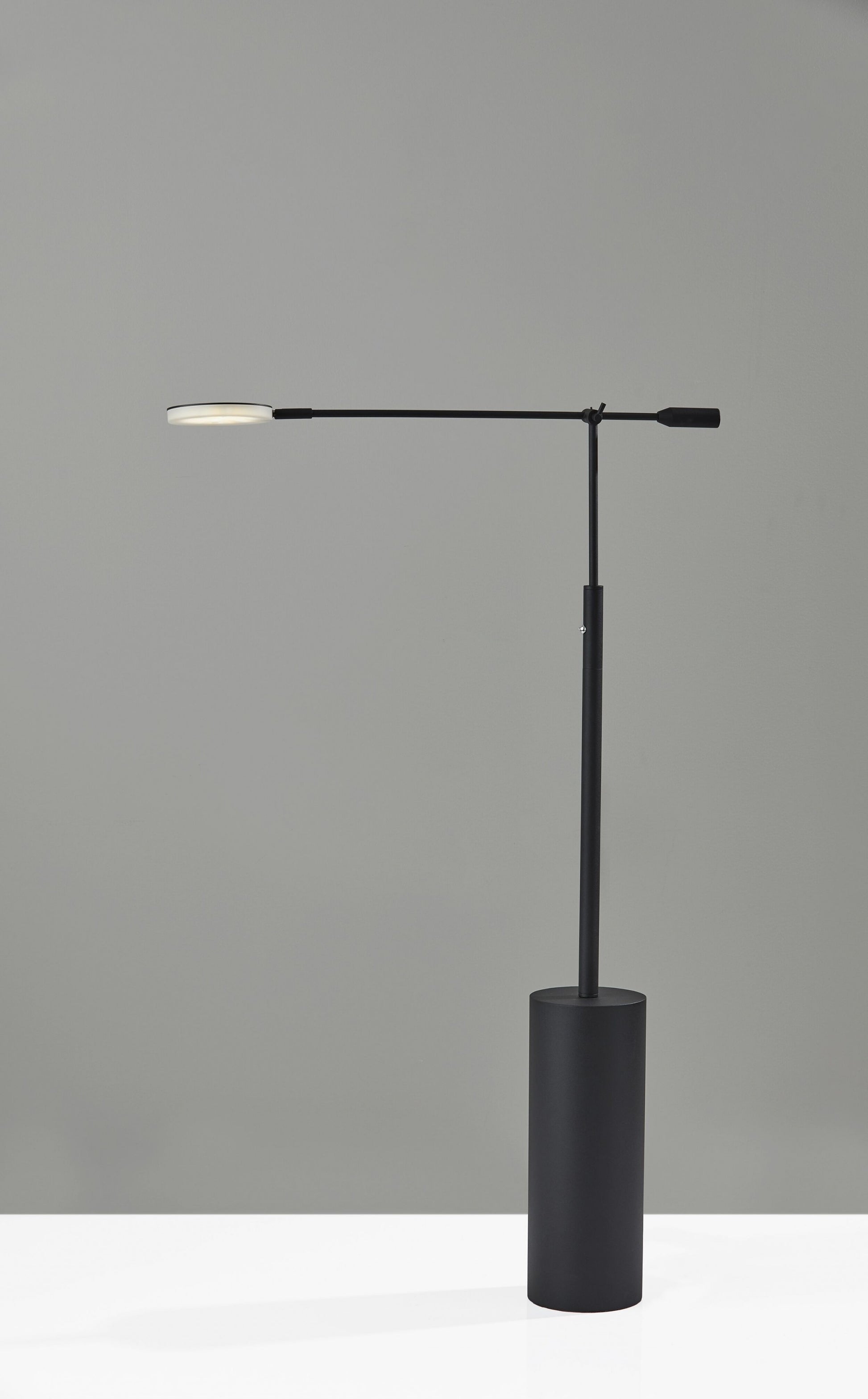 64" Black Metal LED Light Changing Swing Arm Floor Lamp-Floor Lamps-DECOROLALA