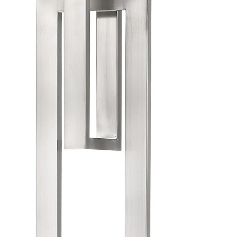 64" Nickel Traditional Shaped Floor Lamp With White Rectangular Shade-Floor Lamps-DECOROLALA