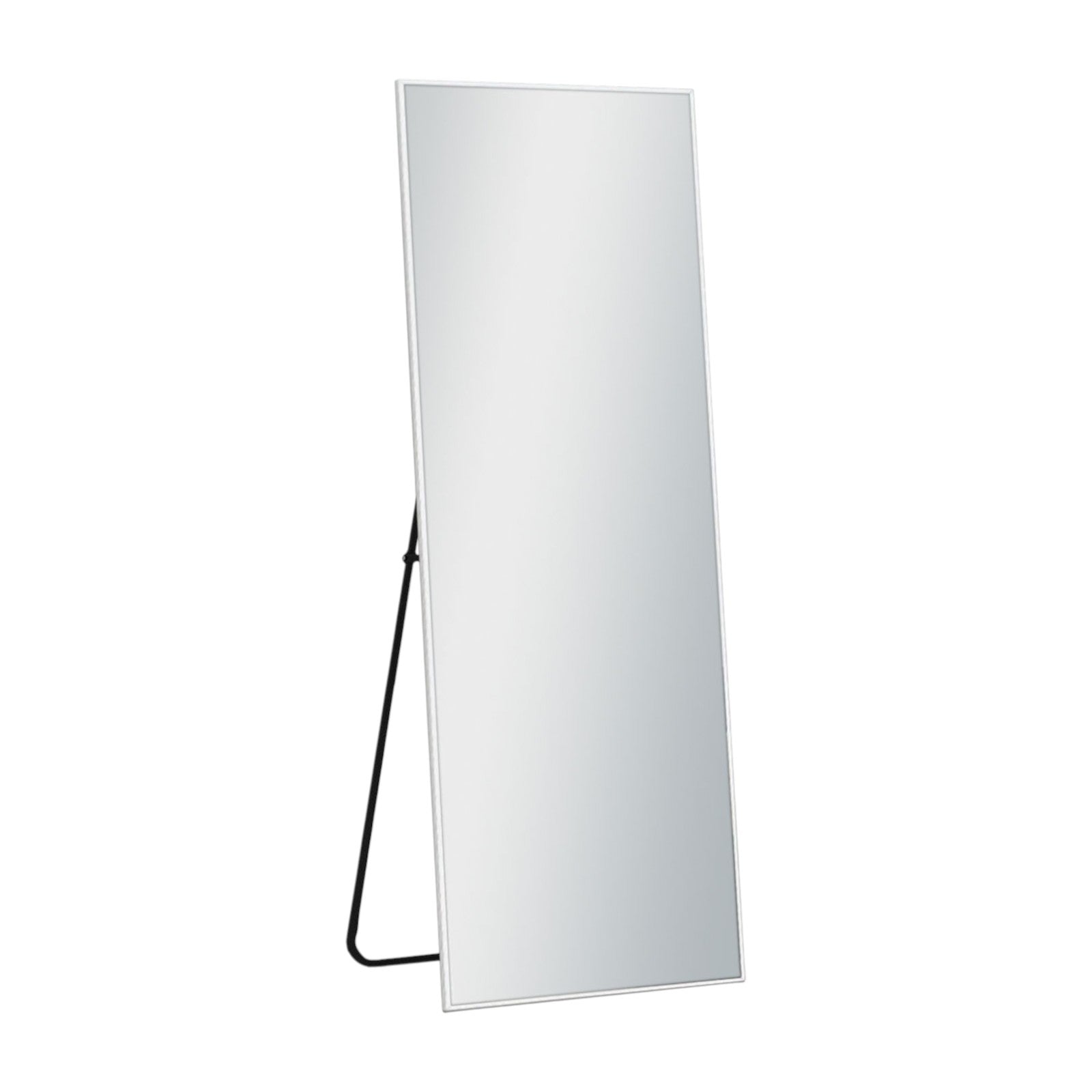 64" Silver Metal Wall Mounted And Freestanding Framed Accent Mirror-Mirrors-DECOROLALA